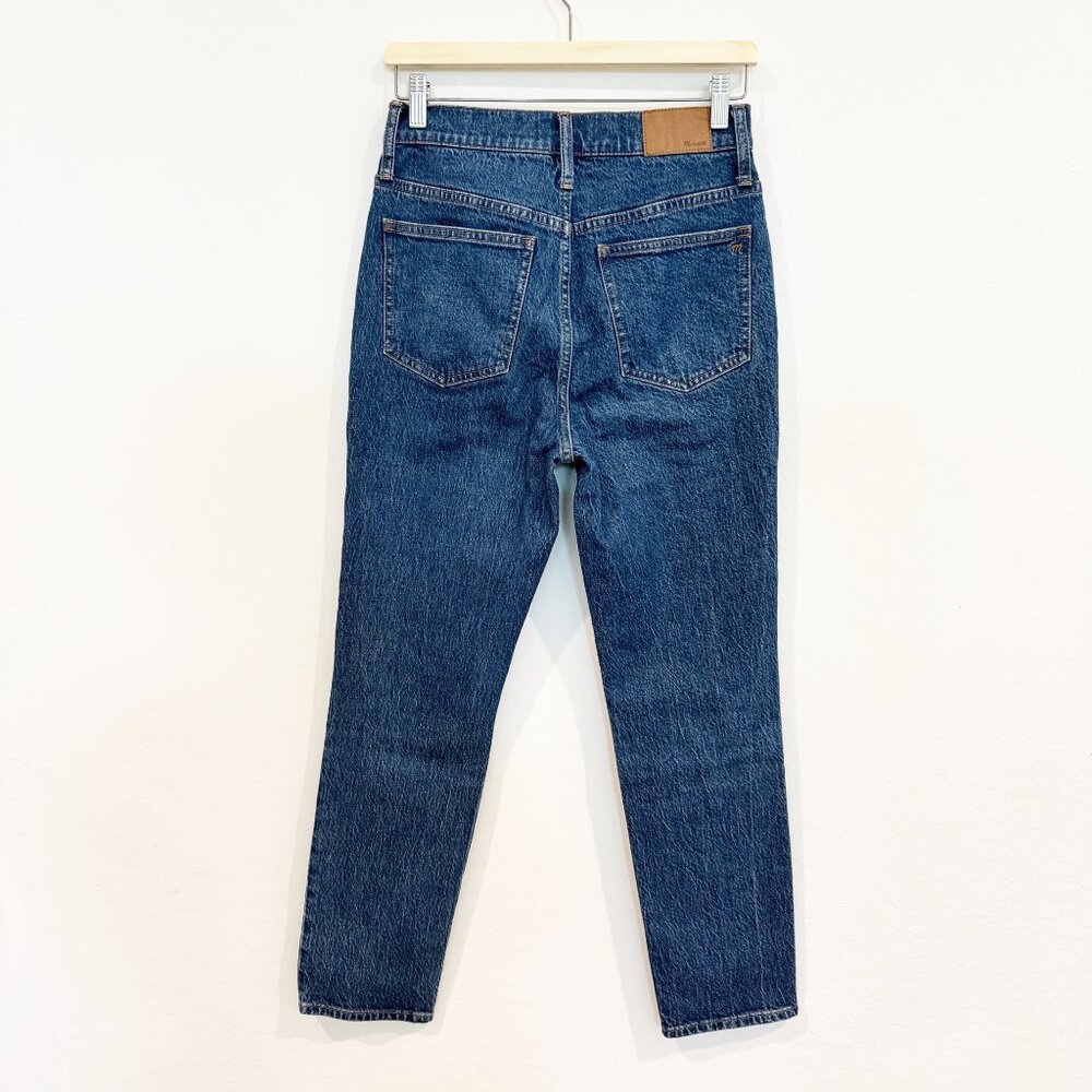 Madewell The Perfect Vintage 90s Tapered High‎ Rise Mom Dark Blue Jeans Size 27 - Picture 11 of 12
